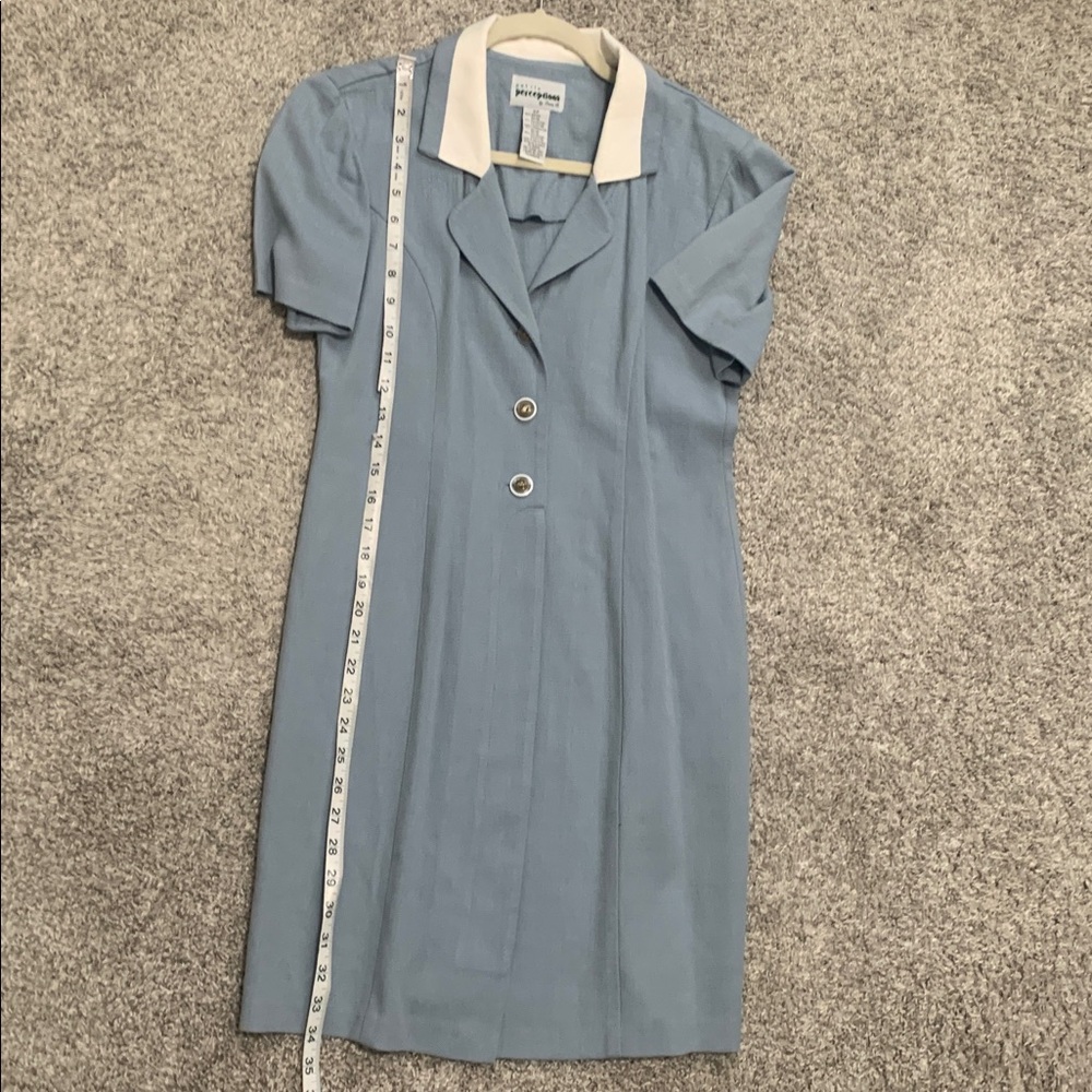 Vintage Perceptions Blue Button Down Short Sleeve… - image 7